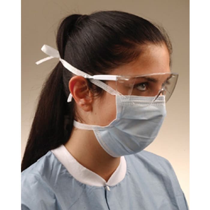 Crosstex Surgical Tie-On Face Mask, ASTM Level 2, Blue, 50/Box, GCS thumbnail 9