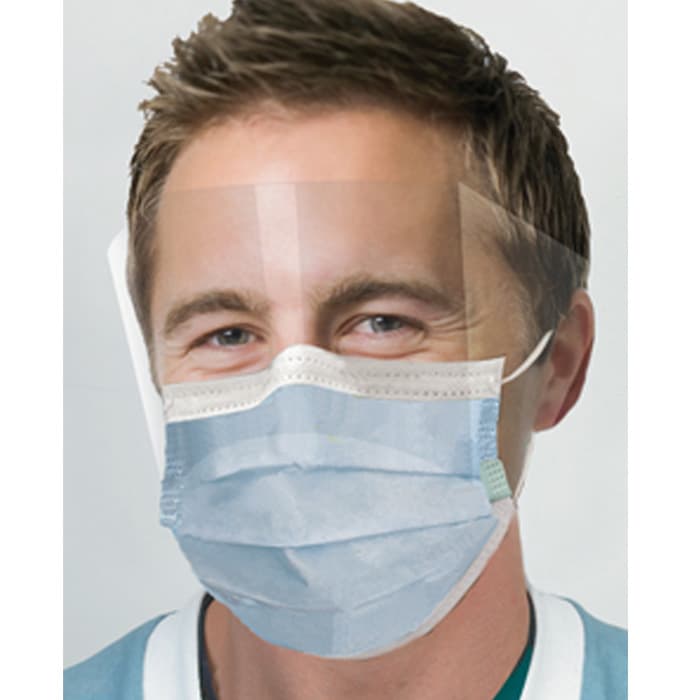 Isofluid FogFree™ Surgical Face Mask with Splash Visor, ASTM Level 1, Sapphire, Ear Loop, 25/Box, GCIPWS thumbnail 12