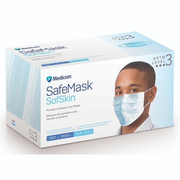 Medicom SafeMask SofSkin Earloop Face Mask, ASTM Level 3, Pink, 50/Box, 2088 thumbnail 21