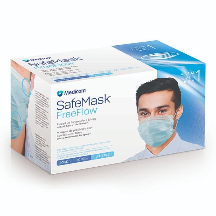 Medicom SafeMask FreeFlow Procedure Face Mask, ASTM Level 1, Pink, Ear Loop, 50/Box thumbnail 16