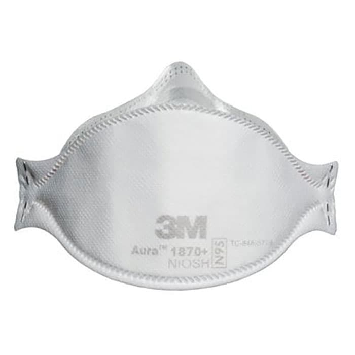 3M Aura 1870+ N95 Health Care Particulate Respirator and Surgical Mask, Flat Fold, White, 20/Box thumbnail 23