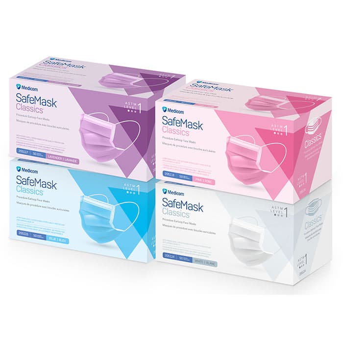 SafeMask® Classics™ Procedure Face Mask, ASTM Level 1, Earloop, Lavender, 50/Box, 205117 thumbnail 13