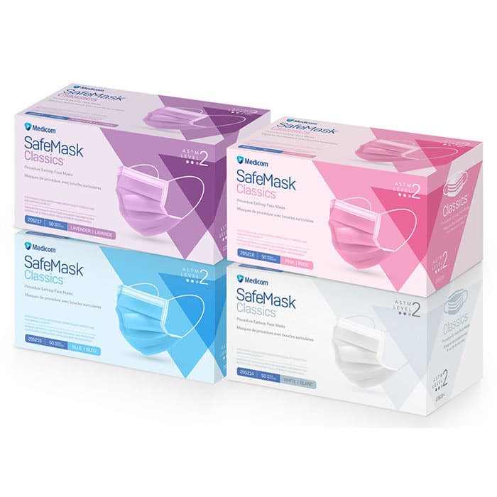 SafeMask Classics Procedure Face Mask, ASTM Level 2, Ear Loop, Pleated, White, 50/Box, 205214 thumbnail 7