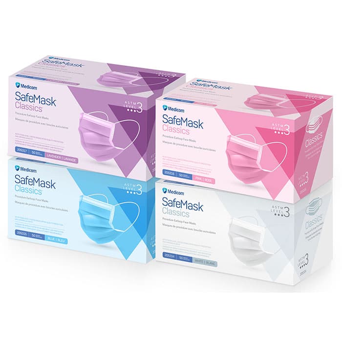 SafeMask® Classics™ Procedure Face Mask, ASTM Level 3, Earloop, Blue, 50/Box, 205315 thumbnail 20