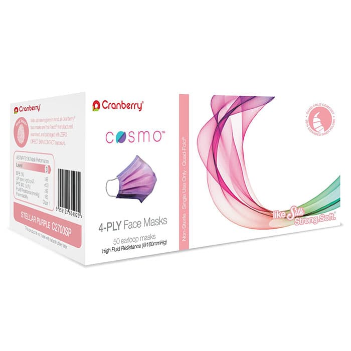 Cranberry Cosmo Procedure Face Mask, ASTM Level 3, Stellar Purple, 50/Box, C2700SP thumbnail 23