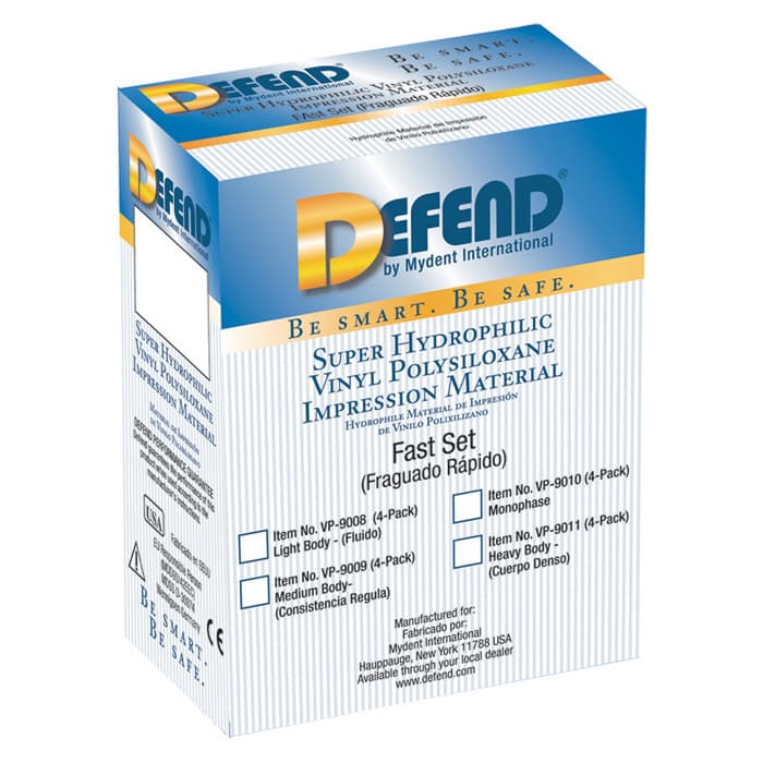 Defend VPS Impression Material, Light Body, Fast Set, 50 mL Cartridges, 4/Pk, VP9008 thumbnail 11