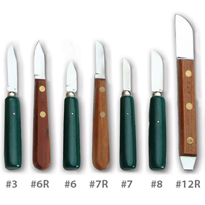 Vista Apex Lab Knife #6R, Stainless Steel Blade with Rosewood or Green Enamel Handle - Lab Knives - #6R - Image 1