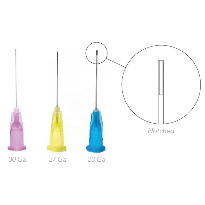 Pac-Dent 30Ga Irrigation Needle Tips, 1" Monoject Style Notched Bendable, Purple, 100/Pk, #232 thumbnail 4