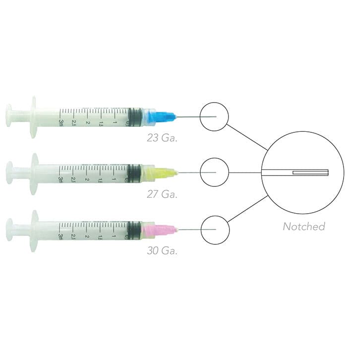 Pac-Dent Irrigation Combo Kit, 27 Gauge 1" Bendable Yellow Needle Tips with 3cc Luer-Lock Syringes, Non-Latex, 100/Bx, #245 thumbnail 5