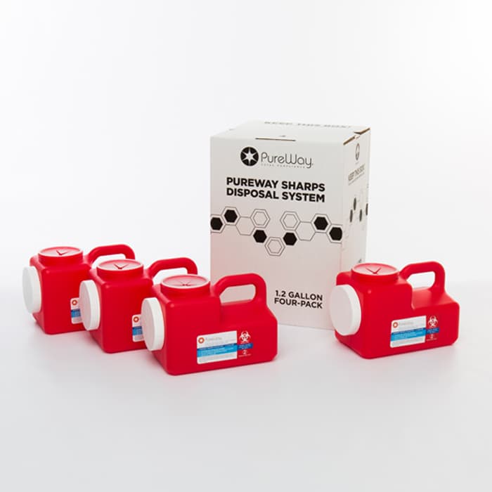 PureWay Sharps Mail-Back Disposal System, 1.2 Gallon 4-Pack, 40041 thumbnail 5