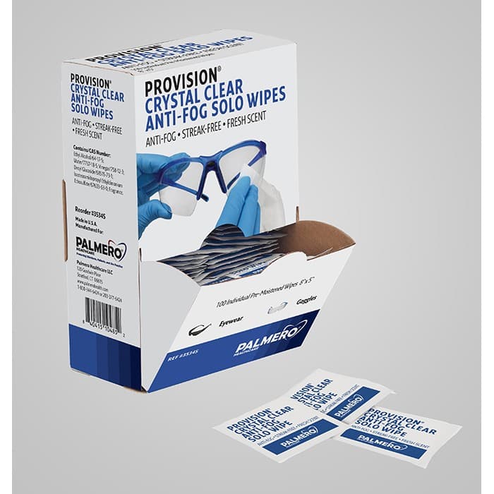 ProVision Crystal Clear Anti-Fog Eyewear Solo Wipes, 8" x 5", Individually Wrapped, 100/Box, 3534S thumbnail 12