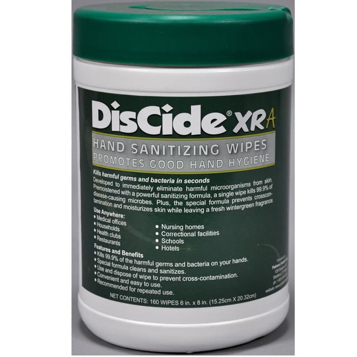 DisCide XRA Hand Sanitizing Wipes, 6" x 8", Wintergreen, 160 Towelettes/Canister, 3500 thumbnail 12