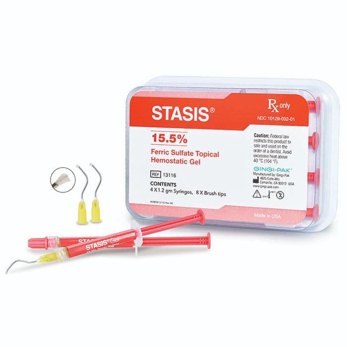 Stasis Hemostatic Gel Syringe, 15.5% Ferric Sulfate, 1.2 mL Syringes (4/Pack) with 8 Brush Tips, Item #0046AA thumbnail 7
