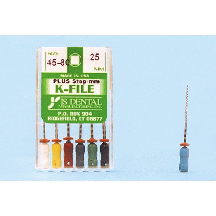 JS Dental K-File Plus #50 (Yellow), 21mm, Stainless Steel, with Rubber Stop & mm Markings, 6/Box thumbnail 4