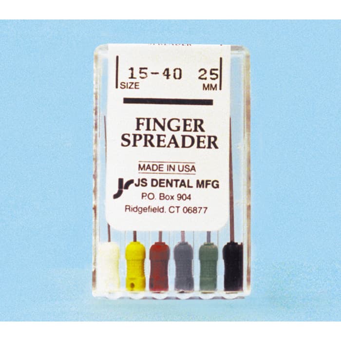 JS Dental Finger Spreaders, Assorted Sizes #15-40, 25mm, Stainless Steel, ISO Color-Coded Plastic Handle, 6/Pkg thumbnail 4