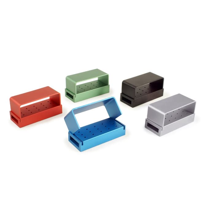 Pac-Dent Aluminum Bur Block with Cover, FG, 15-Hole, Black, 1/Pk, #038BL thumbnail 3