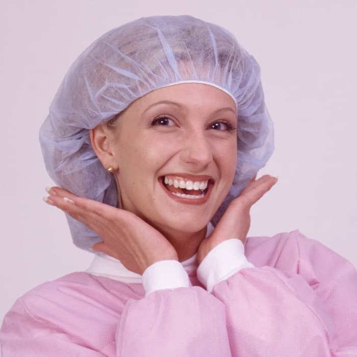 Maytex Corp Bouffant Caps, 24" Blue, 100/Box - Bouffant Caps - 24" Blue - Image 1