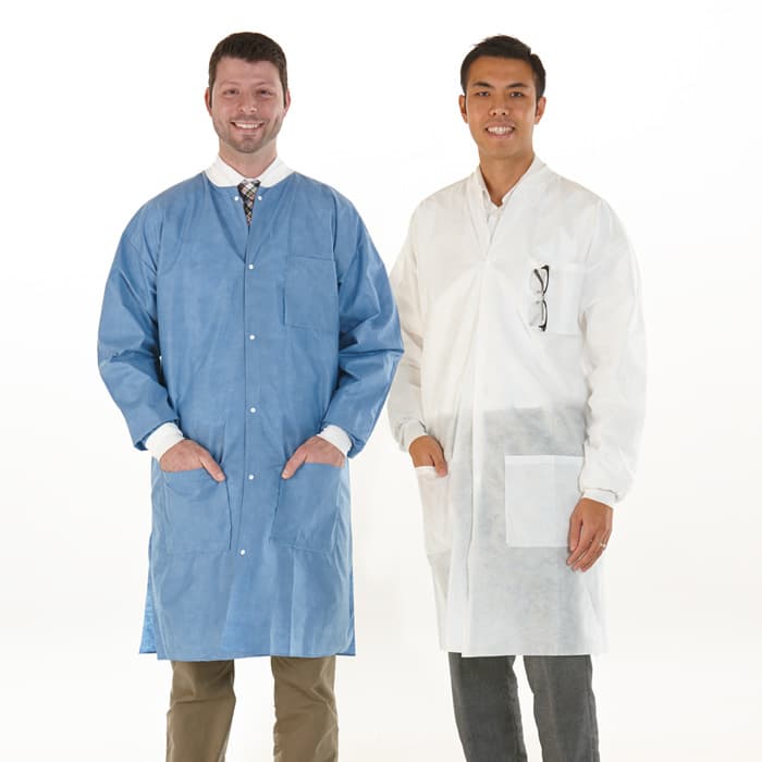 Medicom SafeWear High Performance Lab Coat, Deep Blue, Medium, 12/Pack, 8107-B thumbnail 19