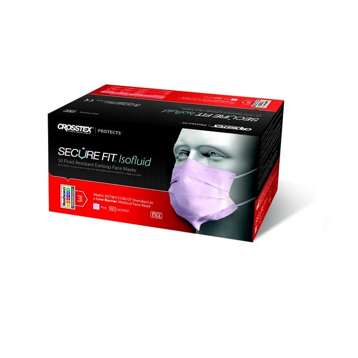 Crosstex Isofluid SecureFit Earloop Face Mask, ASTM Level 1, Pink, 50/Box, GCIPKSF thumbnail 16
