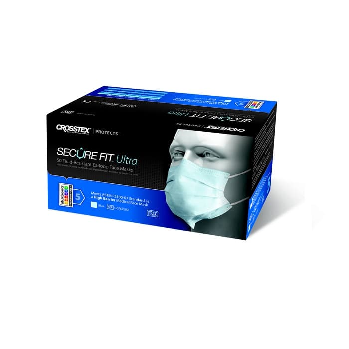 Crosstex Ultra SecureFit Earloop Surgical Face Mask, ASTM Level 3, Blue, 50/Box, GCFCXUSF thumbnail 29