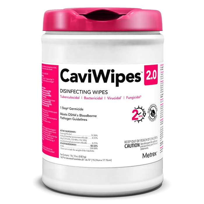 CaviWipes 2.0 Surface Disinfectant Towelettes, 6" x 6.75", 160/Canister, 14-1100 thumbnail 5