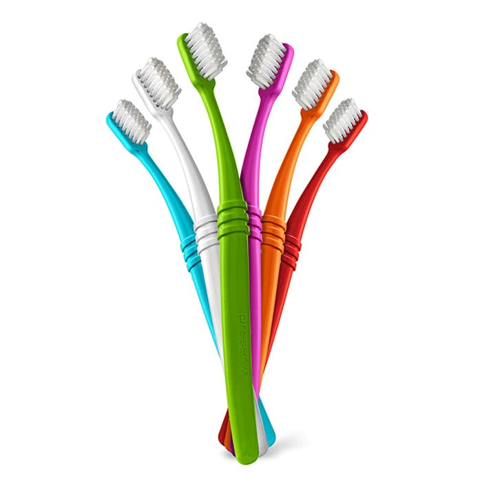 Preserve® Adult Soft Toothbrush, Assorted Colors, Individually Wrapped in Cellophane Bag, Case of 144 thumbnail 2