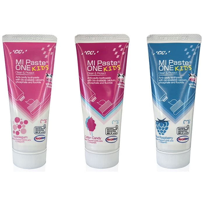 GC America MI Paste ONE Kids Toothpaste, Bubblegum, 0.2% Sodium Fluoride, 46g (35mL) Tube, 10/Box, 437150 thumbnail 12