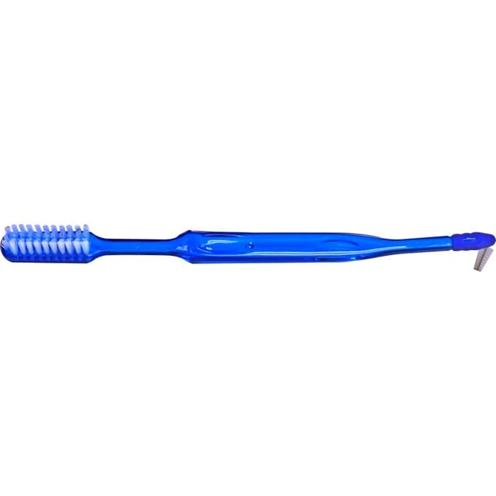 OraLine Inter-Ortho Toothbrush, Assorted, 38 Tuft V-Trim Head with Interdental Brush, Individually Wrapped, 72/Box - Inter-Ortho Toothbrush - Assorted - Image 1