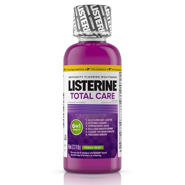 Listerine Total Care Anticavity Mouthwash, Fresh Mint, 3.2 oz (95 ml), 24/Case, 30695 thumbnail 3
