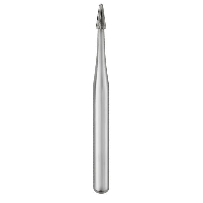 SS White Fissurotomy Carbide Bur, FGSS, Micro, Shallow Tapered Fissure (STF), 0.7 mm Head Diameter, 2.5 mm Head Length, Short Shank, 10/Pk, #18015 thumbnail 10