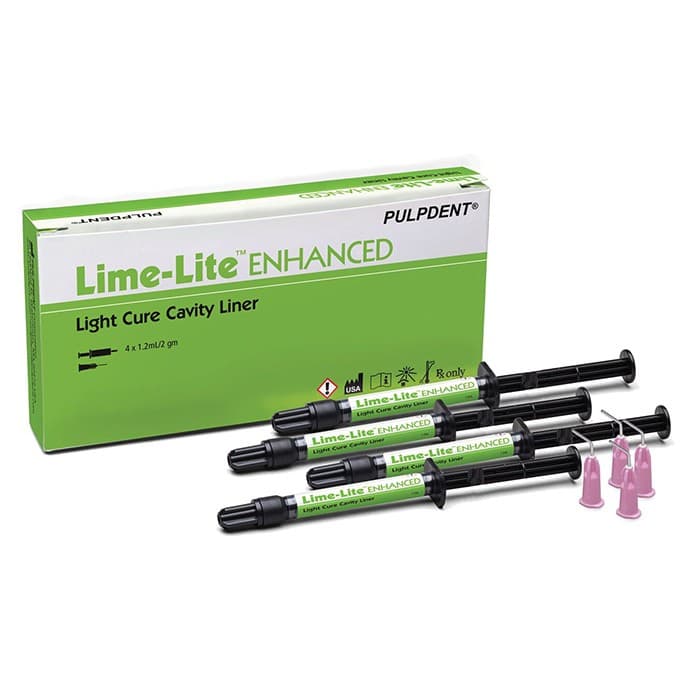 Pulpdent Lime-Lite Enhanced Bioactive Light-Cure Cavity Liner/Base, Syringe Refill, 3 mL (5 g), 1 Syringe + 20 Applicator Tips, LLE3 thumbnail 25