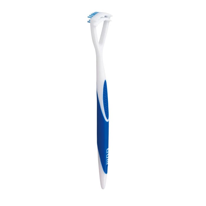 GUM 2-in-1 Tongue Cleaner, Brush & Scraper Combo, Assorted Colors (3 Red/3 Blue), 6/Pack, 760PB thumbnail 13