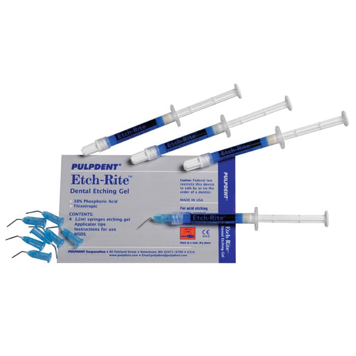 Etch-Rite Dental Etching Gel, 38% Phosphoric Acid, Standard Kit, 4 x 1.2 mL Syringes with 8 Pre-Bent Applicator Tips, ETCH thumbnail 27