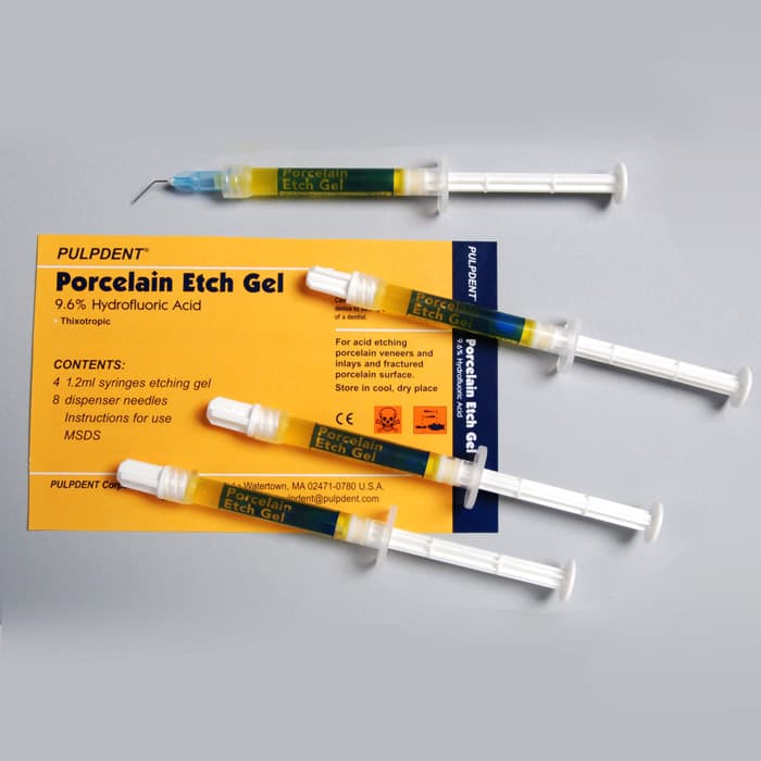 Pulpdent Porcelain Etch Gel, 9.6% Hydrofluoric Acid, Syringe Refill, 3 mL, Yellow, 1/Pk, PEG-3 thumbnail 22