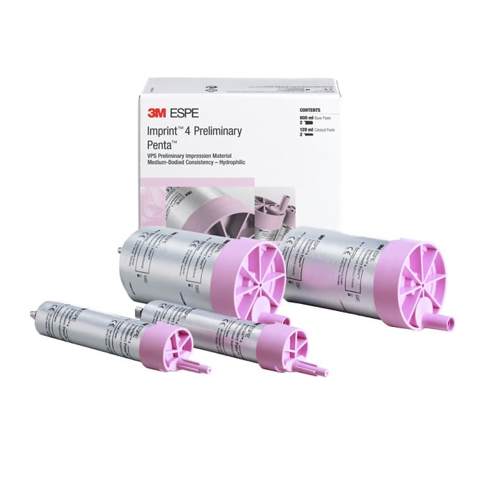 3M™ Imprint™ 4 Preliminary Penta™ VPS Regular Body Impression Material Refill, 2 x 300 mL Base + 2 x 60 mL Catalyst, Pink, Mint, 71521 thumbnail 14