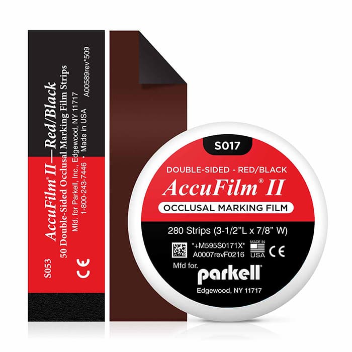 Parkell AccuFilm I Single-Sided Articulating Film, Black, Super Thin 21 Microns, Pre-Cut Strips 3-1/2" x 7/8", 280/Box, S014 thumbnail 10