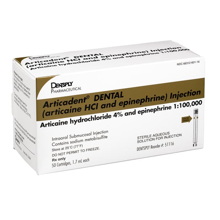 Articadent 4% Articaine HCl with Epinephrine 1:100,000 Dental Anesthetic Cartridges, 1.7 mL, 50/Box, 51116 thumbnail 16