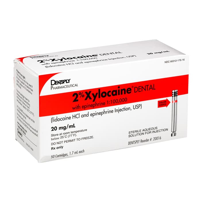 Xylocaine 2% Lidocaine HCl with Epinephrine 1:100,000 Dental Anesthetic Cartridges, 1.7 mL, Red, 50/Box, 20016 thumbnail 16