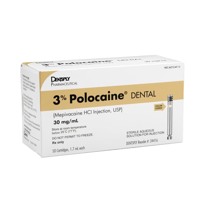 Polocaine 3% Mepivacaine Hydrochloride Injection, USP Plain, 1.7 mL Cartridges, 50/Box, 34416 thumbnail 16