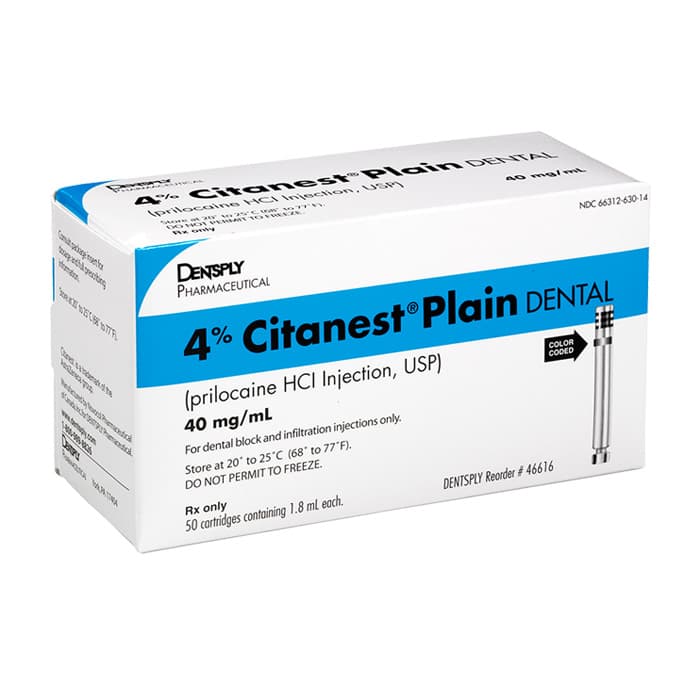 Citanest Plain 4% Prilocaine HCl Dental Anesthetic Cartridges, Without Vasoconstrictor, 1.8 mL, 50/Box, 46616 thumbnail 15