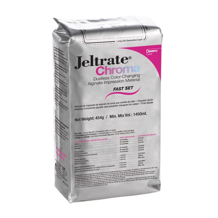 Jeltrate Chroma Dustless Color-Changing Alginate Impression Material, Fast Set, Spearmint, 1 lb (454 g) Pouch, 605700 thumbnail 16