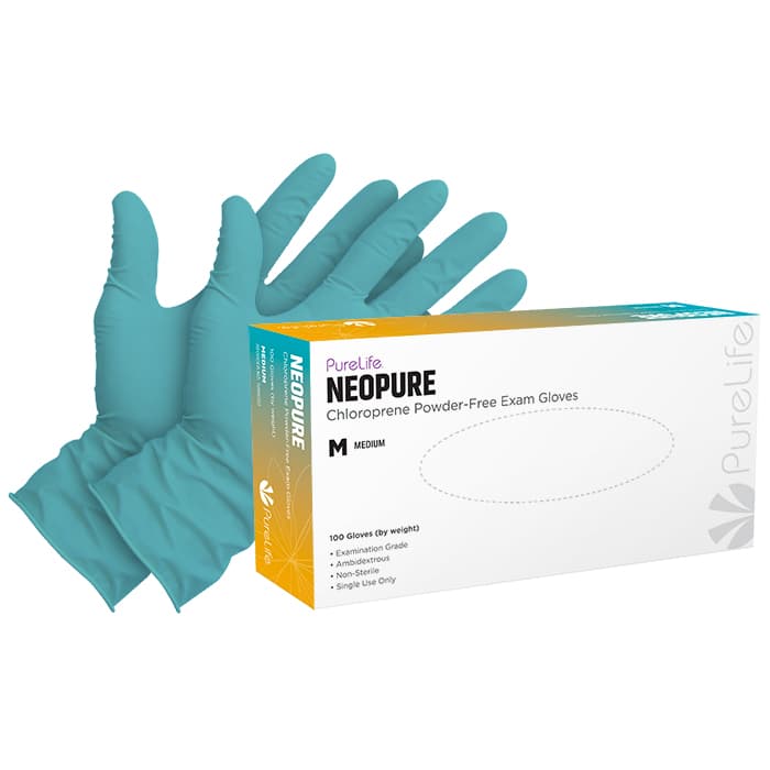 NeoPure Chloroprene Powder-Free Examination Gloves, Small, Green, Latex-Free, 100/Box - NeoPure Chloroprene Powder-Free Gloves - Small - Image 1