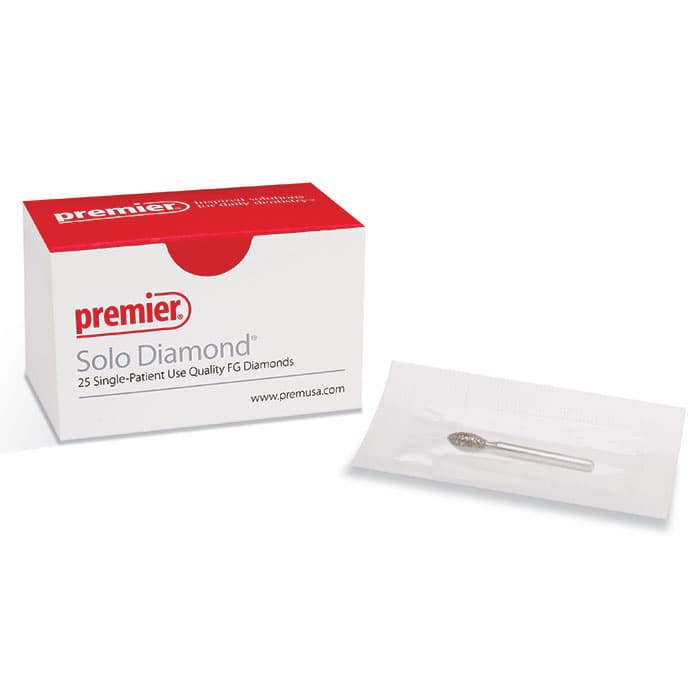 Solo Diamond™ Curettage K Single-Use Diamond Burs – FG, Cone Bevel End, Coarse, Green, #878K, 1.2 mm Major/0.8 mm Minor Diameter, 8.0 mm Length, 25/Pkg thumbnail 7