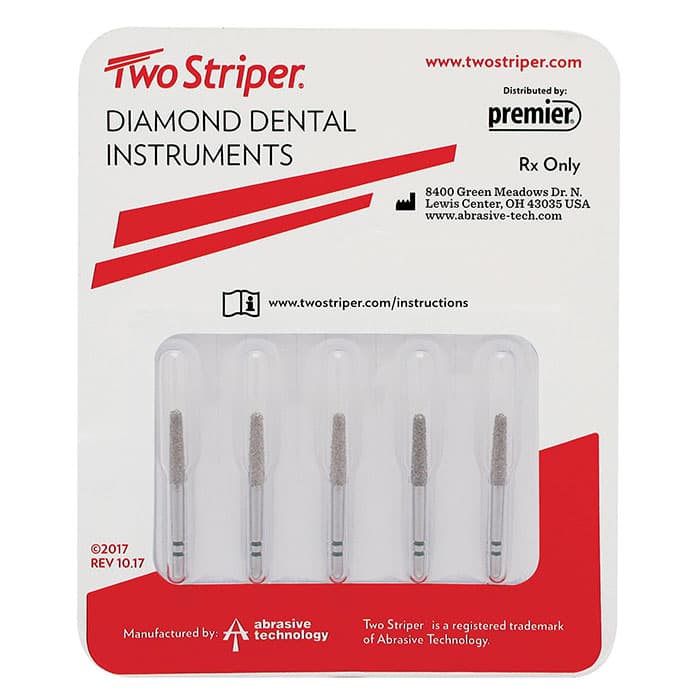 Two Striper Diamond Bur FG, Bevel-End Cylinder, #250.8, Coarse, Green, 1.2 mm, 5/Pk, 2015067 thumbnail 15