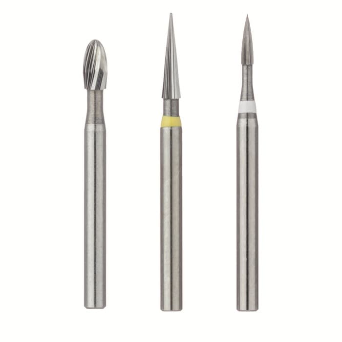 Meisinger FG Trimming & Finishing Carbide Bur, Pear Shape, Fine 8-12 Flutes, 1.4mm, #7304 / HM47L-014-FG, Pack of 5 thumbnail 3