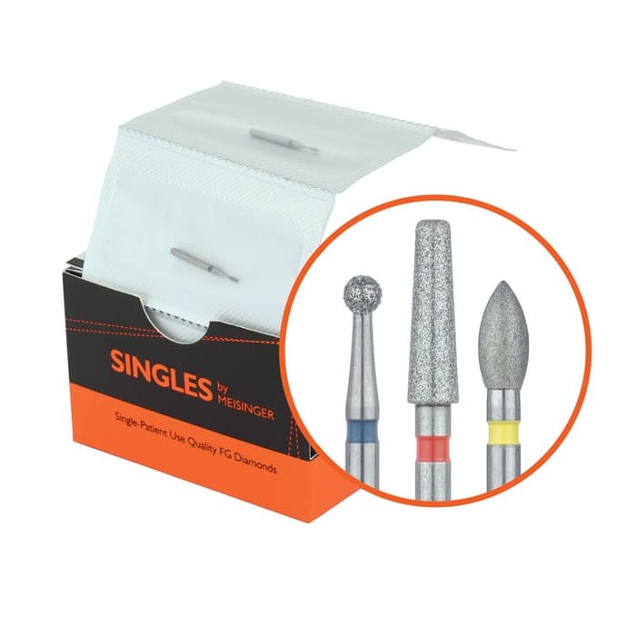 Meisinger Singles Disposable Diamond Bur, FG, Round, #0116C, 1.6 mm, Coarse, Green, 25/Pk thumbnail 17