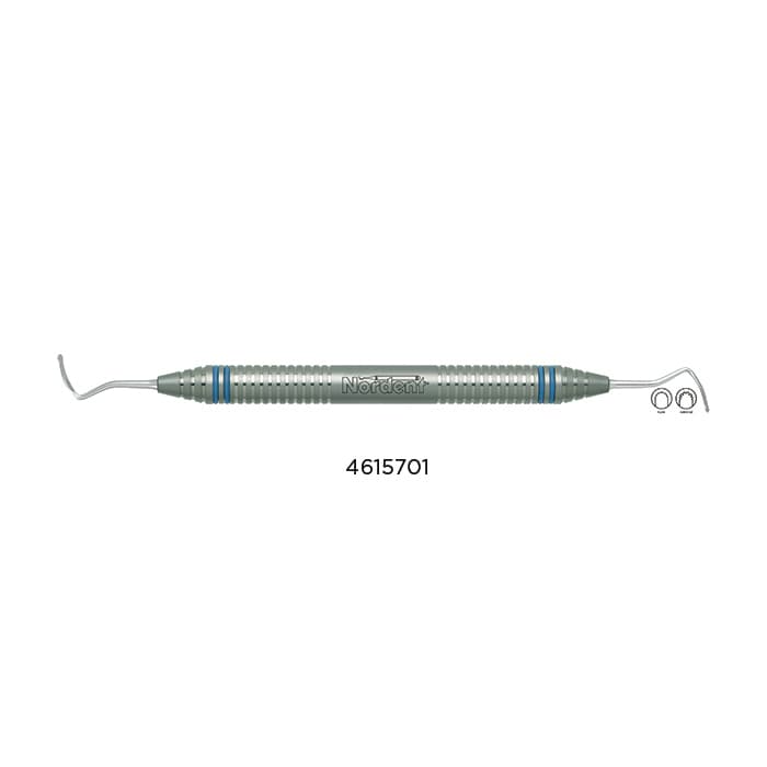 Nordent Gingival Cord Packer #N122, Serrated Tips, Opposing Angles, DuraLite ColorRings Handle, Double-End, Each thumbnail 4