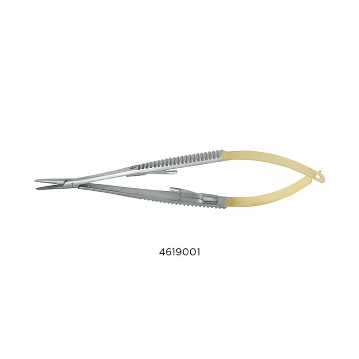 Nordent Carbide Needle Holder, Castroviejo Curved Beaks, 5 1/2" / 140mm thumbnail 2