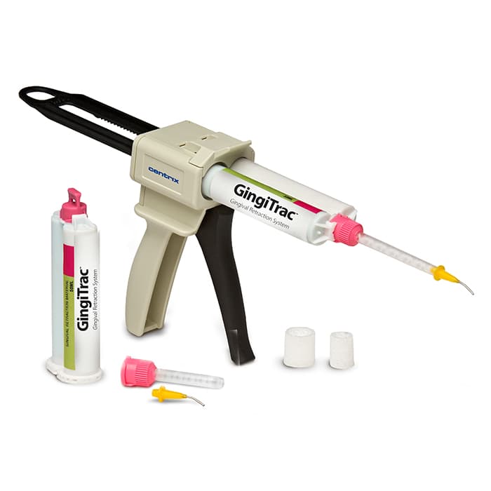 GingiTrac MiniMix VPS Gingival Retraction System Starter Kit, 24 Cartridges, 24 Mixing Nozzles, 20 Regular & 20 Large GingiCaps, 1 Snub-Nose Snap-Fit Gun, 360068 thumbnail 7