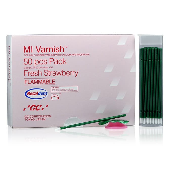 GC America MI Varnish Fresh Mint 5% Sodium Fluoride with RECALDENT (CPP-ACP), 0.4 mL Unit Dose, 50/Pack, 442505 thumbnail 22